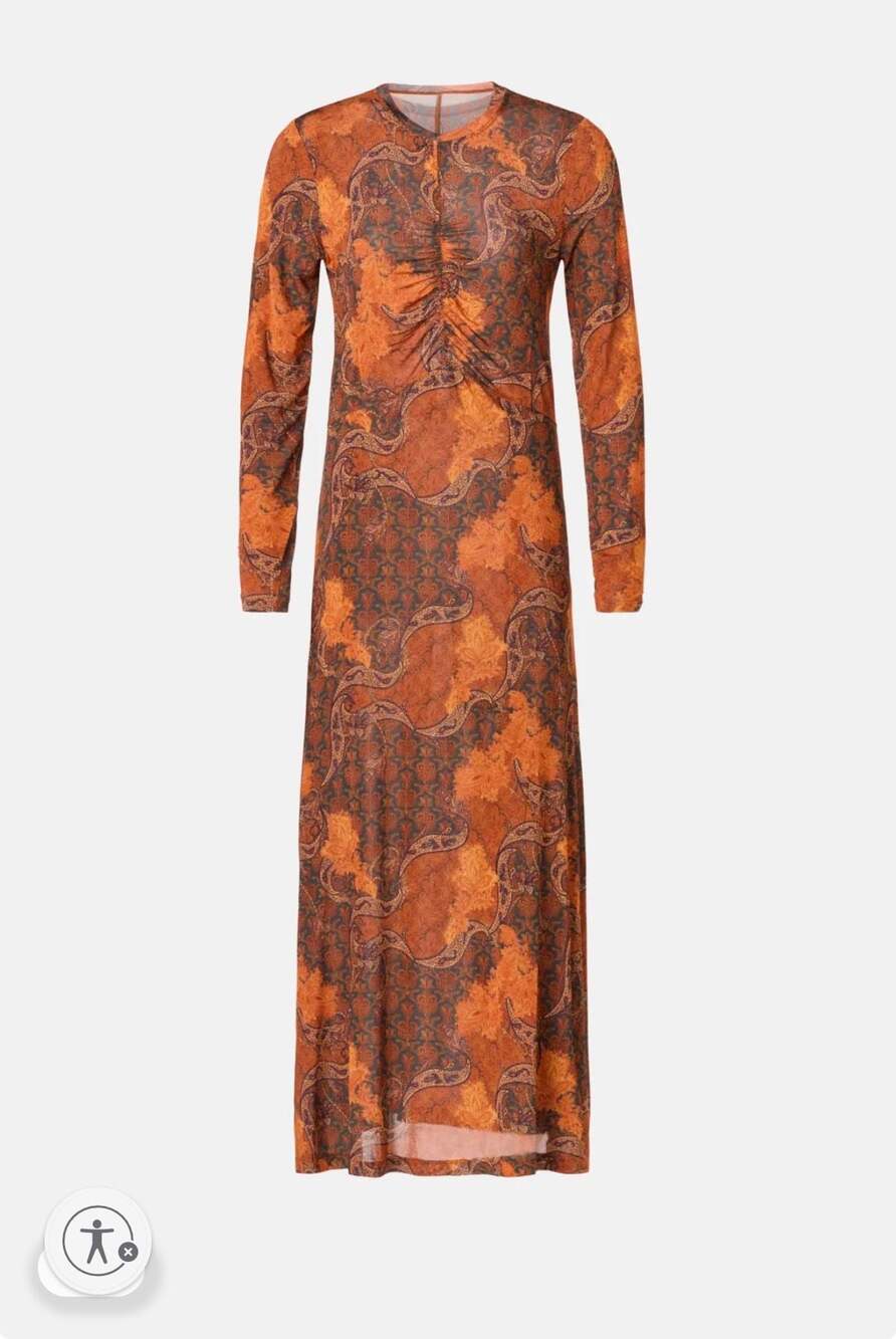 Ulla Johnson Odette Ruched Paisley Midi Dress Size M